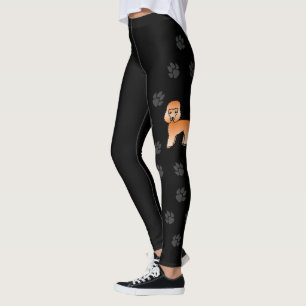 Apricot Toy Poodle Niedlicher Hund mit schwarzen P Leggings