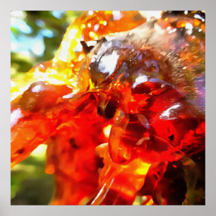 Apricot Tree Leaked Resin Abstrakt Abstrakt Painti Poster