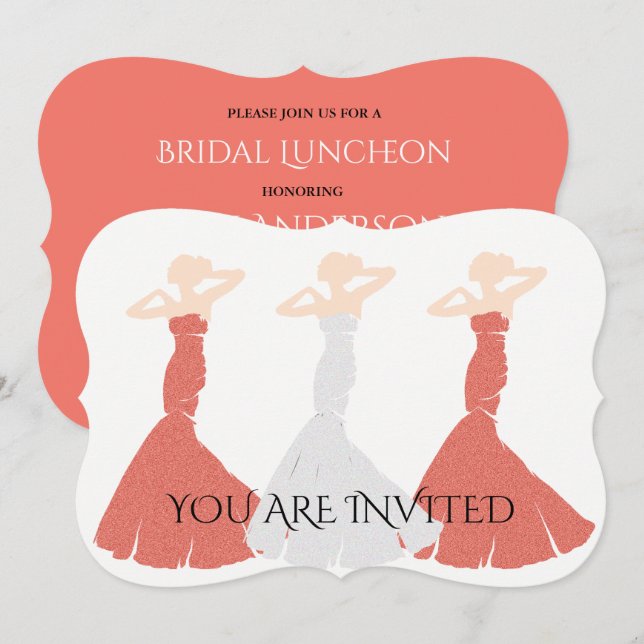 Apricot Wedding Be My Bridesmaid Brautparty Einladung (Vorne/Hinten)
