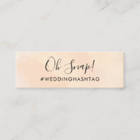 Apricot Wedding Hashtag Mini Enclosure Card, Tags