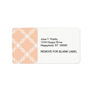 Apricot White Large Extravagant Quatrefolien Muste Adressaufkleber
