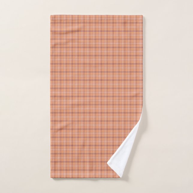 Apricot White Plaid Classic Pattern Retro (Serviette à main)