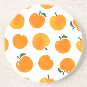Apricots Aquarell Weißer Hintergrund Vintag Getränkeuntersetzer