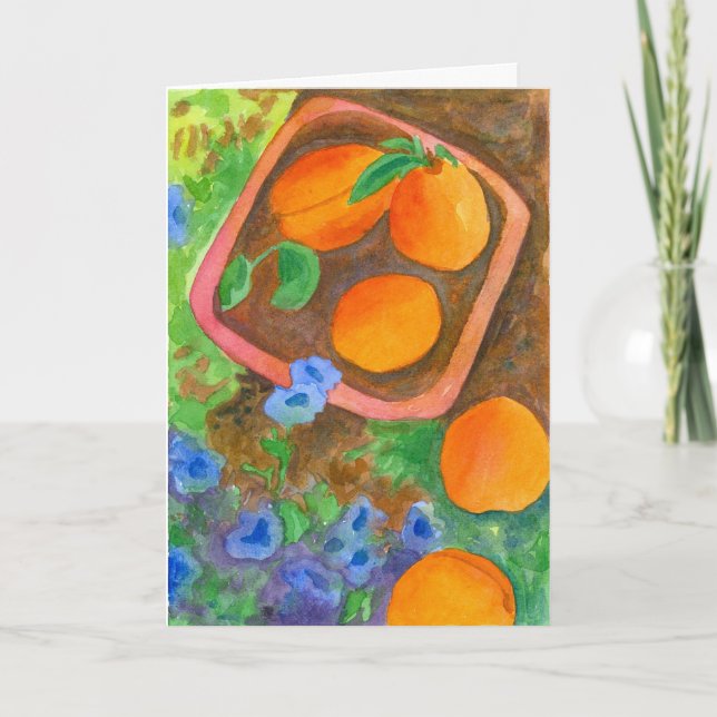 Apricots Fruchtwasser Blume Glücklich Geburtstag Karte (Vorderseite)