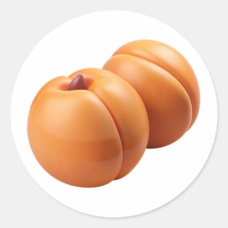Apricots Plastic 3D - Glossy Round Label Runder Aufkleber
