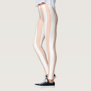 Aprikose und weiße senkrechte Streifen Leggings
