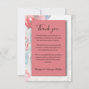 Aprikose Wildblume Rose Hochzeit Dankeskarte