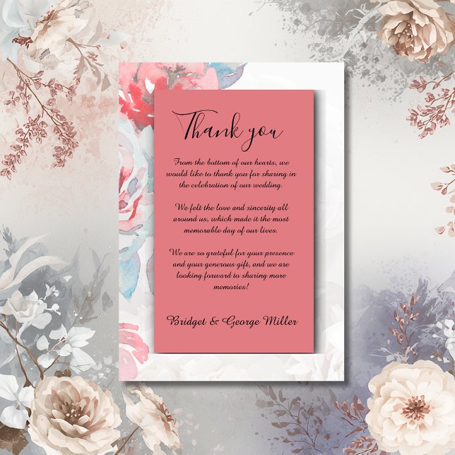 Aprikose Wildblume Rose Hochzeit Dankeskarte (Von Creator hochgeladen)