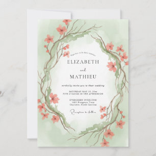 Aprikosen-Minz-Reben-Hochzeit Einladung