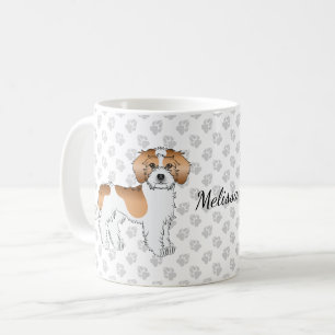 Aprikosen-Parti-Farben-Mini-Goldendoodle-Hund & Na Kaffeetasse