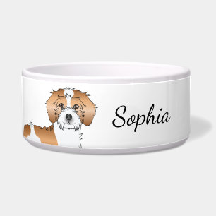 Aprikosen-Parti-Farben-Mini-Goldendoodle-Hund Napf