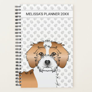 Aprikosen-Parti-Farben-Mini-Goldendoodle-Hund Planer