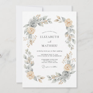 Aprikosen Serene Botanische Hochzeit Einladung