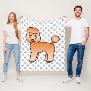 Aprikosen-Spielzeugpudel Süßer Cartoon-Hund Fleecedecke