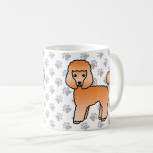 Aprikosen-Spielzeugpudel Süßer Cartoon-Hund Kaffeetasse