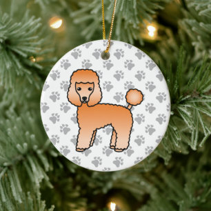 Aprikosen-Spielzeugpudel Süßer Cartoon-Hund Keramik Ornament