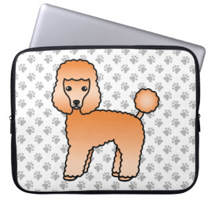 Aprikosen-Spielzeugpudel Süßer Cartoon-Hund Laptopschutzhülle