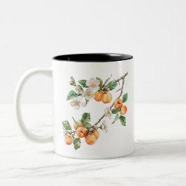 Aprikosen-Tasse: Rustikales Küchen-Dekor mit Früch Zweifarbige Tasse