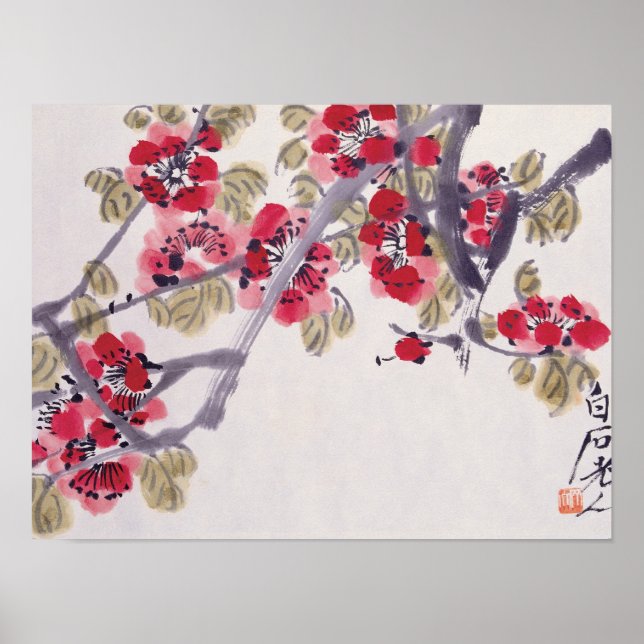 Aprikosenblüten drucken poster (Vorne)