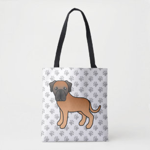 Aprikosenfarbener Englischer Mastiff Süßer Cartoon Tasche
