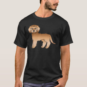 Aprikosenfarbener Mini Goldendoodle Süßer Cartoon- T-Shirt