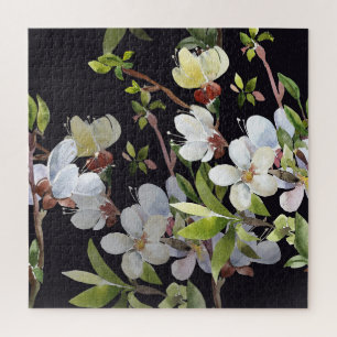 Aprikosenzweige Frühling: Aquarellfarben nahtlos.