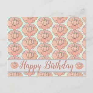 Aprikotrose Postkarte