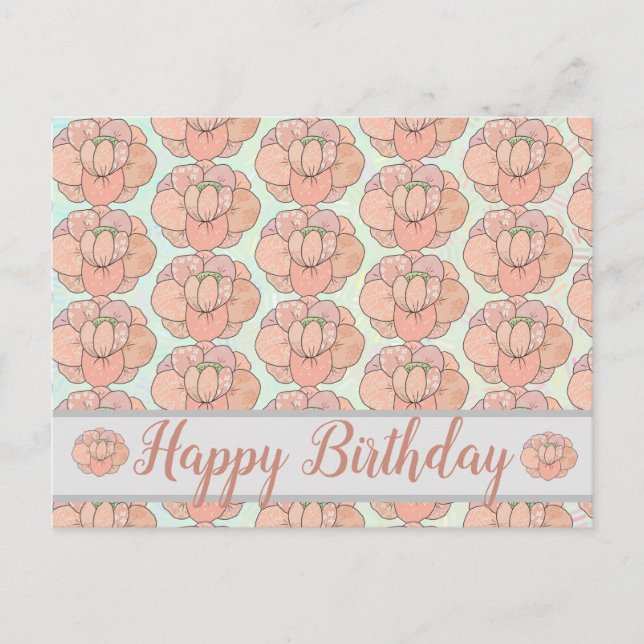 Aprikotrose Postkarte (Vorderseite)