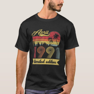 April 1991 30 Jahre alter Urlaub Vintag Retro 30T T-Shirt