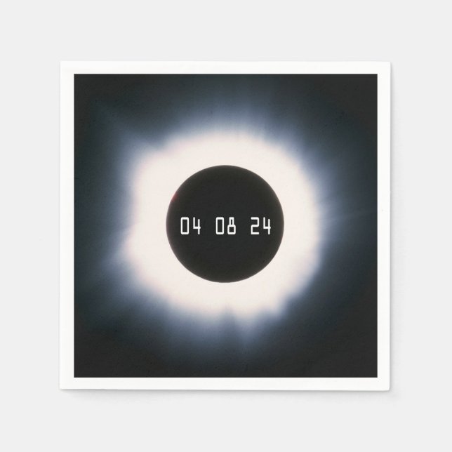 April 2024 Gesamtsolarauskitzel in Schwarz und Wei Serviette (Vorderseite)