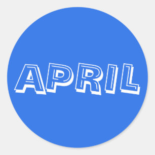 April-Alphabet-Suppen-Königsblau-Aufkleber durch Runder Aufkleber