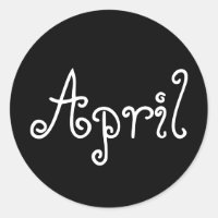 April Baby Doll Black Round Sticker von Janz
