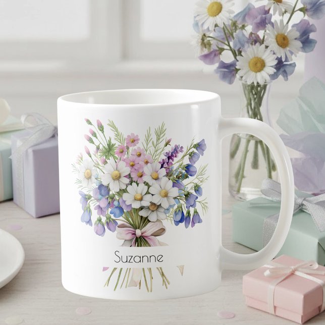 April Birth Flower Mug | Daisies & Sweet Peas Kaffeetasse (Von Creator hochgeladen)