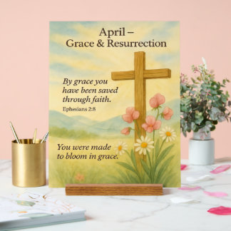 April Birthday Bible Verse Cross and Resurrection 