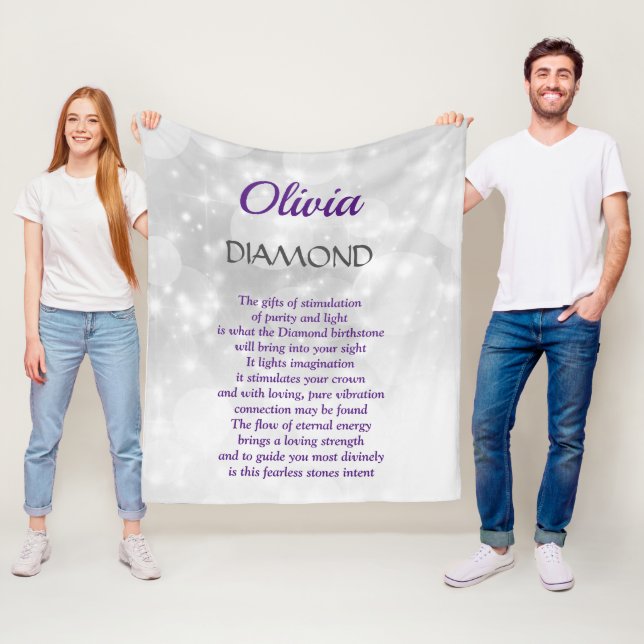 April Birthstone Diamond Design Fleecedecke (Beispiel)