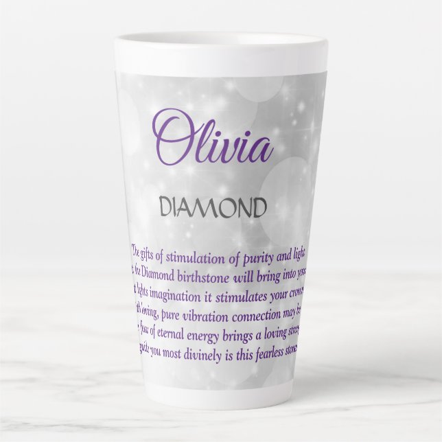 April Birthstone Diamond Design Milchtasse (Vorderseite)