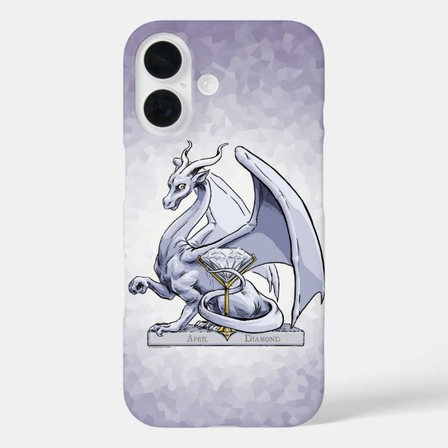 April Birthstone Dragon: Diamond Case-Mate iPhone 16 Hülle (Rückseite)