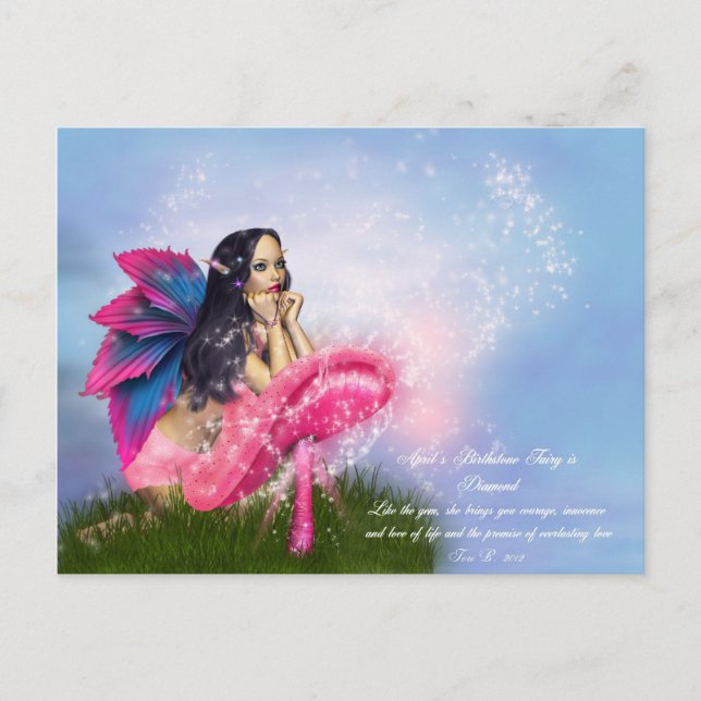 April Birthstone Fairy Postkarte (Vorderseite)