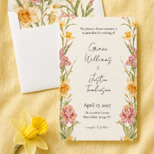 April-Blüten-Garten-Narzissen-Hochzeitseinladung Einladung