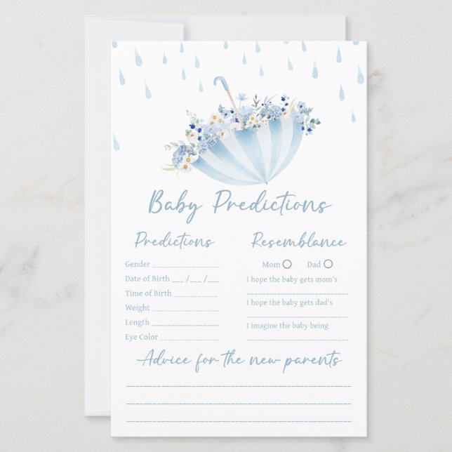 April Bring May Flowers Shower Predictions Game (Vorderseite)