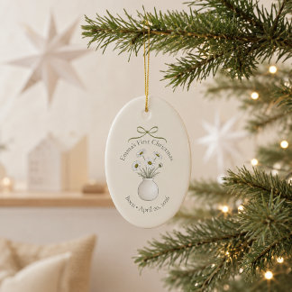 April Daisy Baby Erstes Weihnachtsgeschenk Keramik Ornament