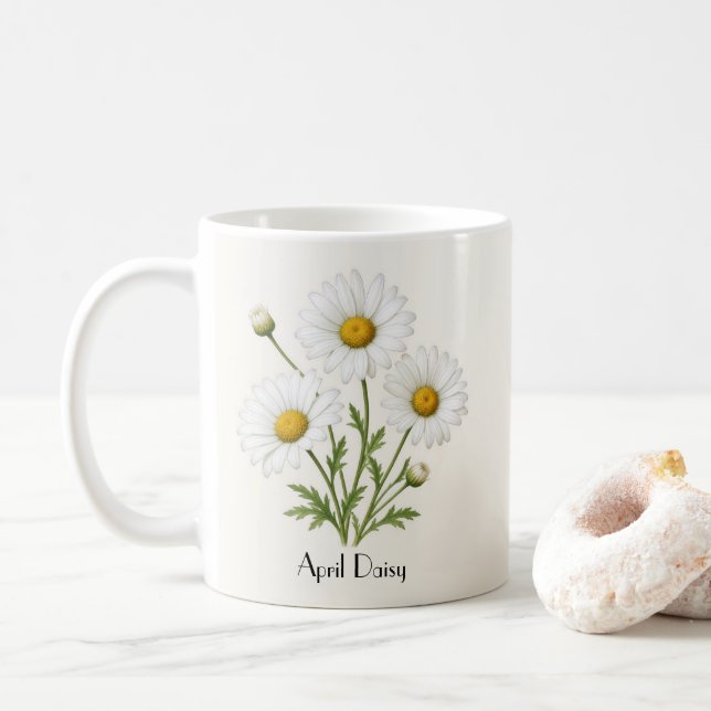 April Daisy Flowers Kaffeetasse (Mit Donut)