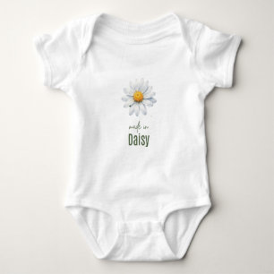 April Daisy Geburtsblumen-Bodysuit  Wasserfarbe Baby Strampler