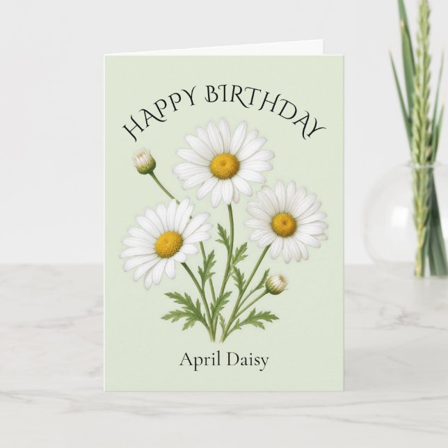 April Daisy Geburtstag Karte (Vorderseite)