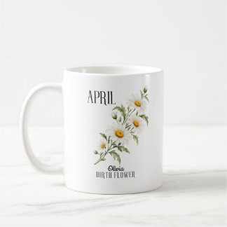 April Daisy Wasserfarben-Geburtsblume Kaffeetasse