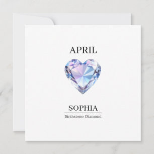 April-Diamant-Personalisierter Geburtstag Karte