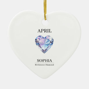 April-Diamant-Personalisierter Geburtstag Keramik Ornament
