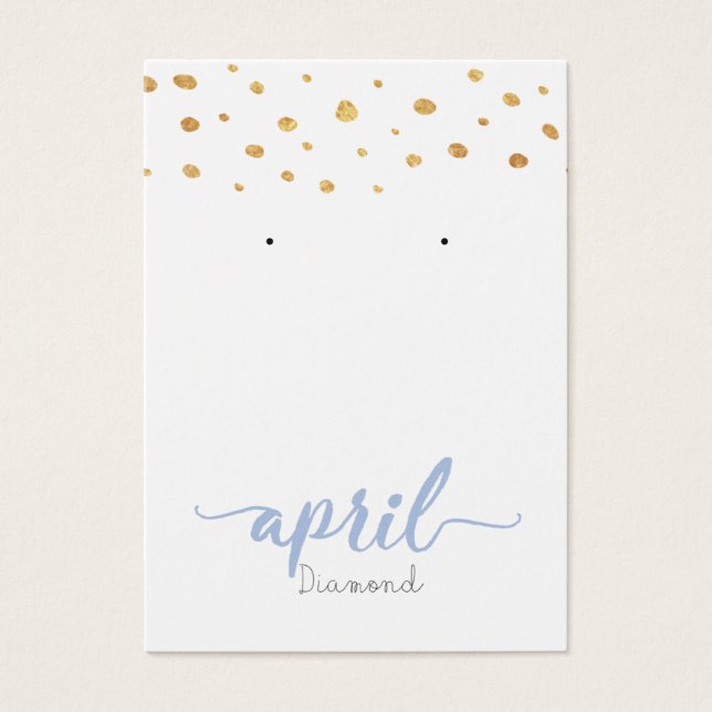 April Diamond Birthstone Earring Display Card (Vorderseite)