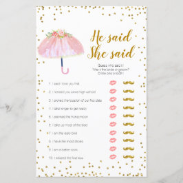 April Dusche Er sagte, sie sagte Game Card