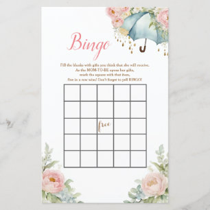 April Dusche Umbrella Baby Dusche Bingo